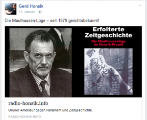 Honsik auf Facebook über die "Mauthausen-Lüge"...