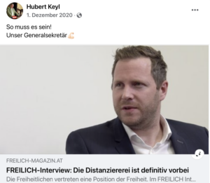 Auch Hubert Keyl ist gegen die "Distanziererei" (FB Keyl)