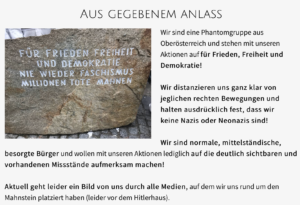 "Hygienediktatur": Statement zum Foto vor dem Hitlerhaus