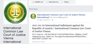 Facebook-Auftritt des ICCJV