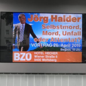 BZÖ-Vortrag: Jörg Haider. Selbstmord, Mord, Unfall oder Attentat