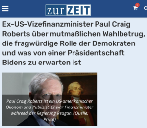 "Zur Zeit"-Interview mit dem Holocaustleugner Paul Craig Roberts