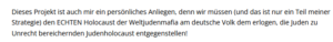 Neonazi John de Nugent zu "Höllensturm": "Dieses Projekt ist auch mir ein persönliches Anliegen, denn wir müssen (und das ist nur ein Teil meiner Strategie) den ECHTEN Holocaust der Weltjudenmafia am deutsche Volk dem erlogen, die Juden zu Unrecht bereichernden Judenholocaust entgegenstellen!"