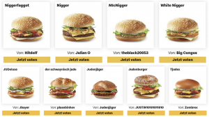 Juden- und Nigger-Burger beim Voting von McDonald's