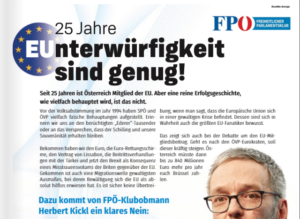 Kickl FPÖ Klubinserat Info-Direkt "EUnterwürfigkeit"