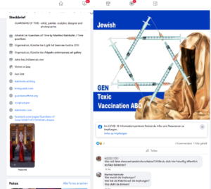 Kielnhofer mit antisem. Motiv; „Wer macht die Impfungen?” (Screenshot FB)