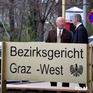 Der Angeklagte Thomas K. vor vor dem Grazer Gericht (© D.M.)