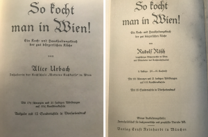 Kochbuch Urbach und arisierte Auflage mit Rösch als Autor