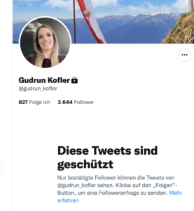 Koflers Tweets nur für bestätigte Follower sichtbar (Screenshot 13.9.22)