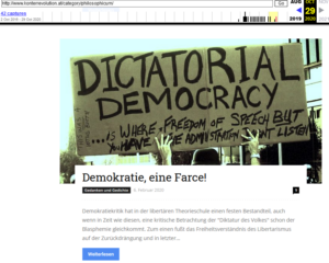 konterrevolution.at: Demokratie eine Farce (Screenshot wayback)