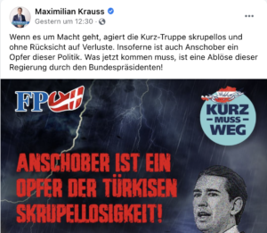 Krauss: Anschober Opfer der türkisen Skrupellosigkeit