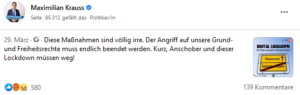 Krauss: "Kurz, Anschober und dieser Lockdown müssen weg!"