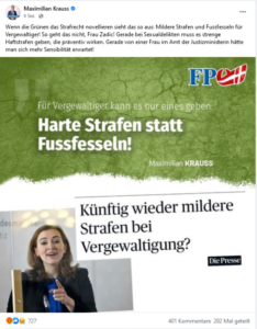 Krauss-Posting mit Presse-Schlagzeile