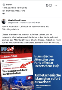 Krauss schaltet Werbung für Hetzposting