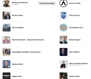 Die Likes des René M. – alles, was rechtsextrem ist: FPÖ, Strache, Wilders, Salvini, Pegida, Identitäre ... (Screenshot FB René M.)