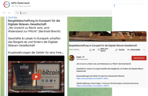 Pöttler teilt verschwörungsideologisches Video: von Bargeldabschaffung bis zu Freimauern und Illuminaten (Screenshot MFG Ö und YT)