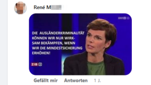 M. schiebt Rendi-Wagner ein erlogenes Zitat unter (Screenshot FB)