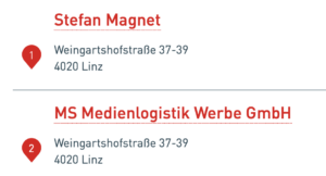 WKO-Firmenverzeichnis mit 2 Einträgen zu Stefan Magnet