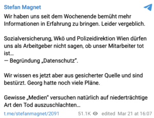 Magnet über Nagels Tod und "Gewisse 'Medien'" (TG 21.3.23)