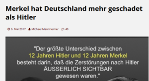 Mannheimer: "Merkel hat Deutschland mehr geschadet als Hitler"