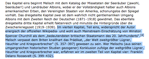Stracke referiert Melisch: Roosevelt als "der weltgrößte Lügner, Heuchler und Kriegsverbrecher", Churchill sei "der Welt zweitgrößter Lügner"