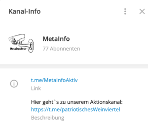 "Metainfo" und Aktionskanal "Patriotisches Weinviertel"