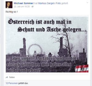 Michael Sommer: "aber unsere Vorfahren sind nicht einfach geflüchtet. Sie haben alles wieder aufgebaut!" (Sommer FB)