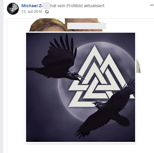 Der Auf-Funktionär Michael Z. mit Triskele als Profilbild