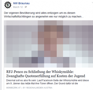 Der "NW Braunau" teilte auch Artikel des RFJ-Braunau
