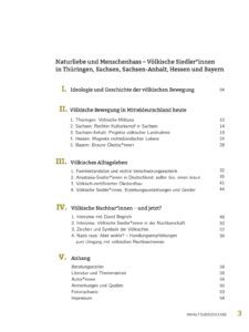 Inhaltsverzeichnis "Naturliebe und Menschenhass"