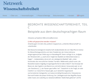 Netzwerk: Rassismus ist Wissenschaftsfreiheit