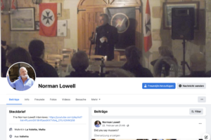 FB-Acount von Norman Lowell mit Malteserkreuz-Flagge