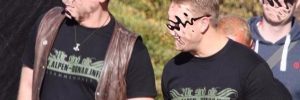 Paul B. (li), Thomas C.-K. (Mitte) beim Neonazi-Kampfsportevent "Kampf der Nibelungen" Ostritz 13.10.18 (© pixelarchiv.org)