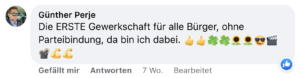 Perje ist dabei (Screenshot FB)