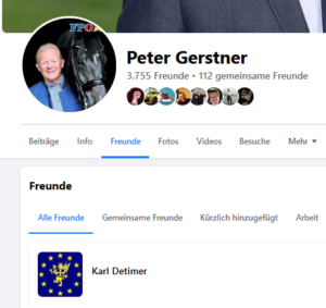 Peter Gerstner auf FB befreundet mit dem Reichsbürger Karl Detimer (=Karl Dettmer)