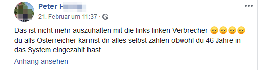 "Das ist nicht mehr auszuhalteb mit die links linken Verbrecher"