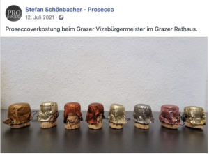 Prosecco-Verkostung bei Eustacchio 2021 (Screenshot FB)