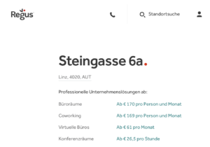 Fa. Regus in der Steingasse 6a