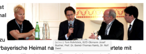 Rohrböck mit Bucher, Ramb, Deml bei "Europäisches Investoren Forum Sinn & Invest“ in Landshut 2012 (Quelle: skylla.at)