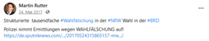 Rutter 2017 über Wahl in NRW: "strukturierte tausendfache Wahlfälschung"