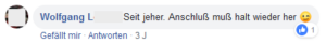 Wolfgang L.: "Seit jeher. Anschluß muß halt wieder her 'Zwinkeremoji'"