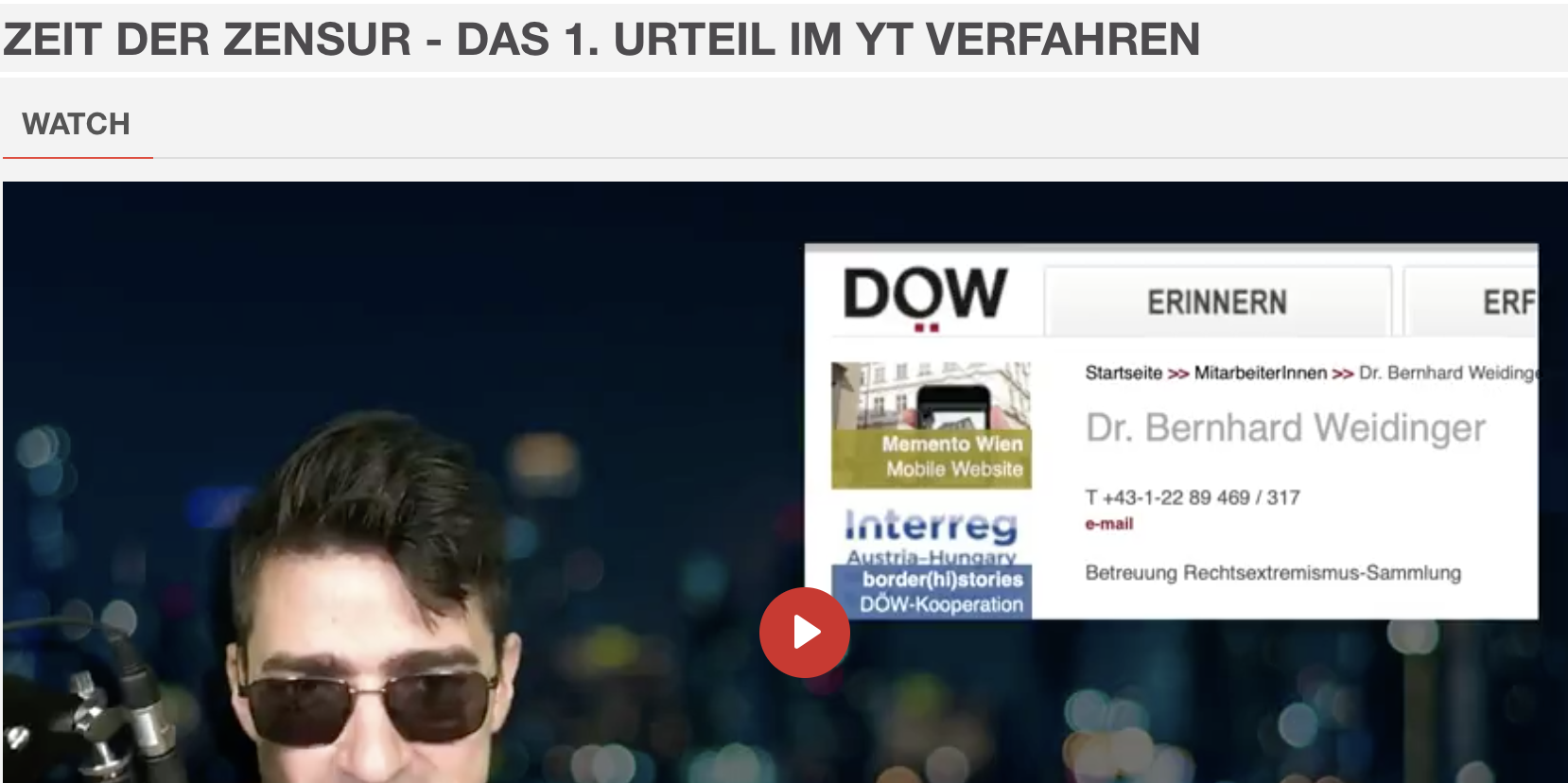 Sellner im Video zu Bernhard Weidinger (Screenshot Bitchute)