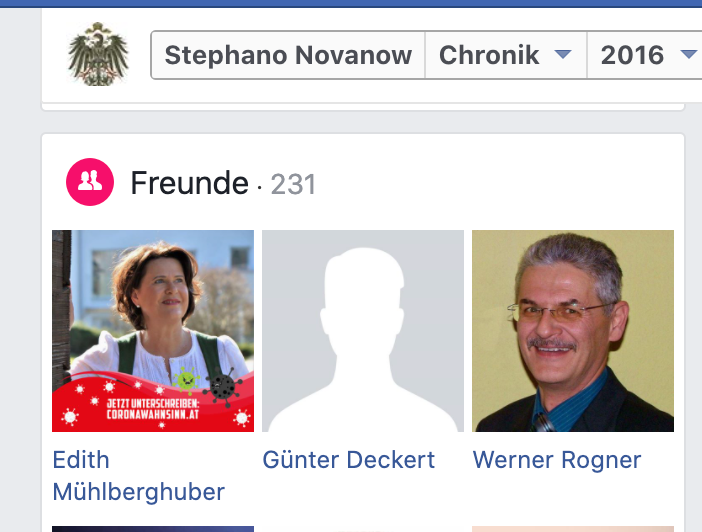 Facebook-Freunde St.S.: FPÖ-NR-Abg. Edith Mühlberghuber und GF FPÖ Baden Werner Rogner