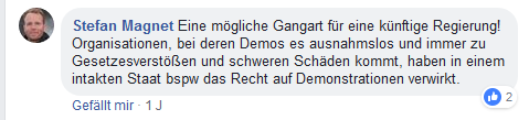 Stefan Magnet auf Straches FB-Account für härtere Gangart