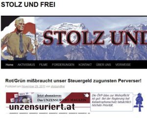 Neonazi-Website "Stolz und frei" mit Werbung von "unzensuriert"