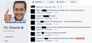 Das Buchenwald-Posting auf der Facebook Seite Straches.