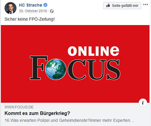 Strache spricht vom drohenden "Bürgerkrieg"