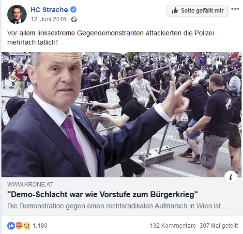 Strache: Wien wie Vorstufe zum "Bürgerkrieg"