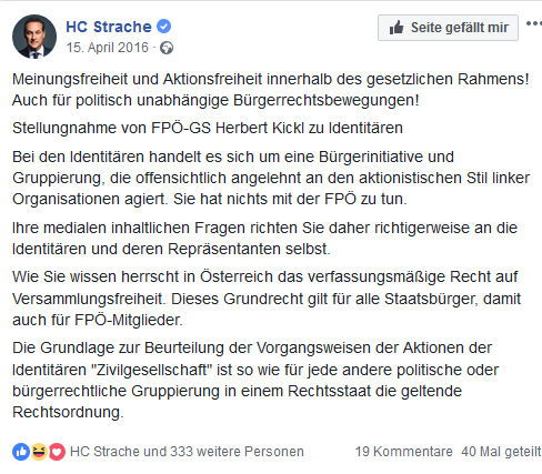 Strache und die Idenitäre Zivilgesellschaft