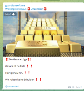 Kielnhofer teilt "Gesara Lüge" (Screenshot TG 17.1.22)
